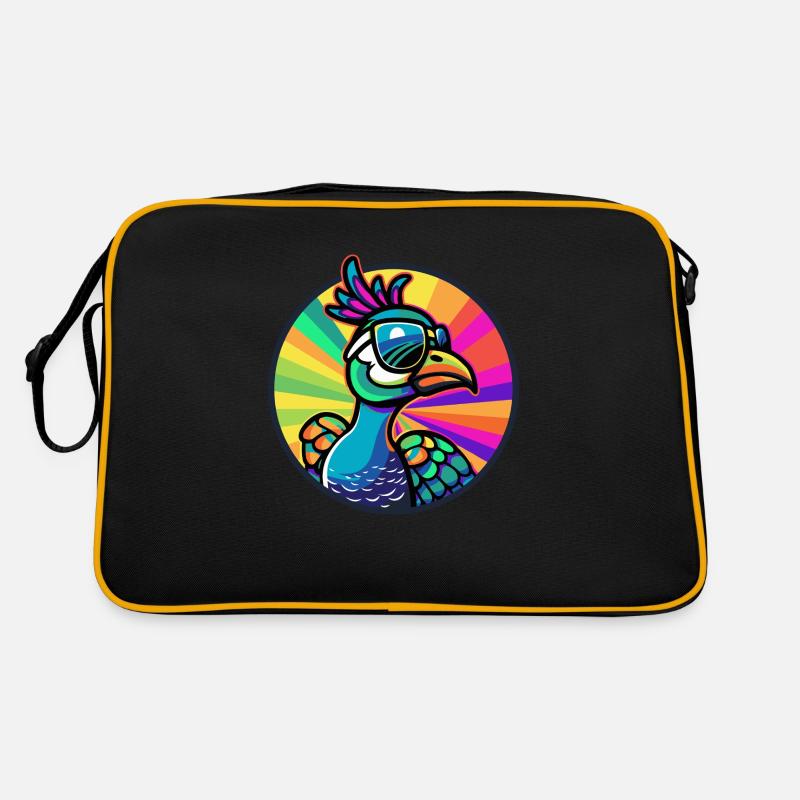 Pfau Vogel Comic Cool Retro Tasche