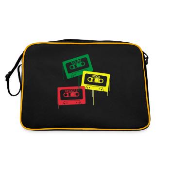 Roots, Rock, Reggae - Retro Tasche - Schwarz/Gold - Hinten