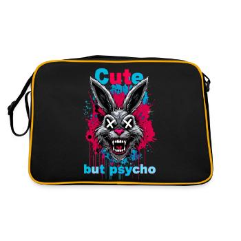 Lapin mignon mais psychique - Sac Retro - noir/or - Dos