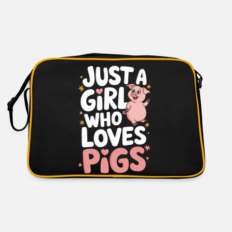 Schwein Tier Retro Tasche