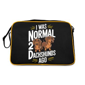 Dackel Hund - Retro Tasche - Schwarz/Gold - Hinten