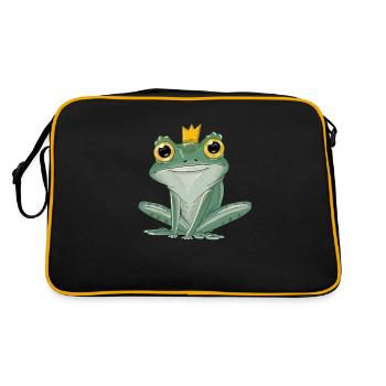 Froschprinzchen - Retro Tasche - Schwarz/Gold - Hinten