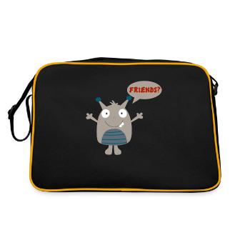 Freunde - Retro Tasche - Schwarz/Gold - Hinten