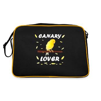 canari jaune oiseau de l’oiseau canari avec des plumes - Sac Retro - noir/or - Dos