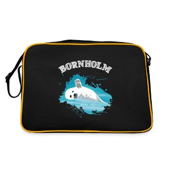 Bornholm Baltic Sea Island Holiday Seal Seal in the Sea - Retro Bag - black/gold - Back