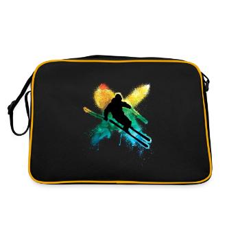 Colourful freestyle skiing in deep snow winter holidays - Retro Bag - black/gold - Back