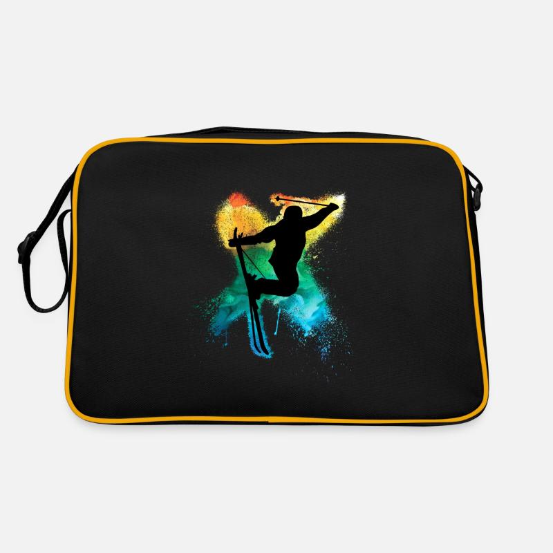 Freeski extrem Freestyle Trick Regenbogen Retro Tasche