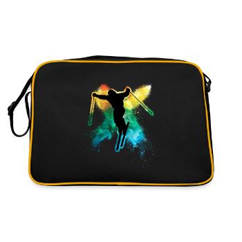 cool freeskiing winter holiday colored ski - Retro Bag - black/gold - Back