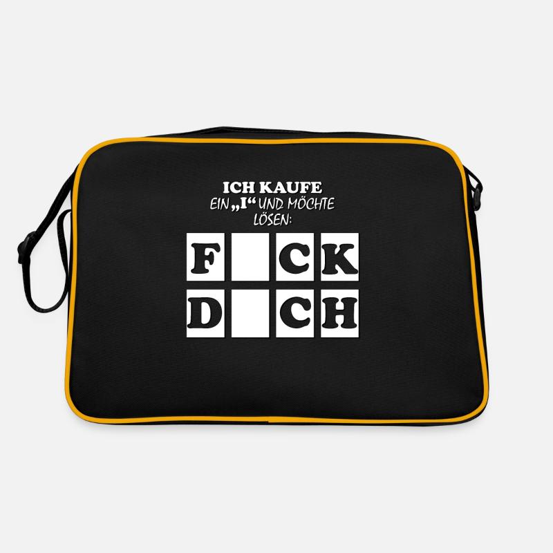 FICK DICH Spruch Lustig Retro Tasche