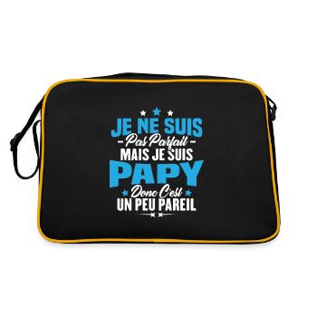 Pas parfait mais je suis papy c'est un peu pareil - Sac Retro - noir/or - Dos