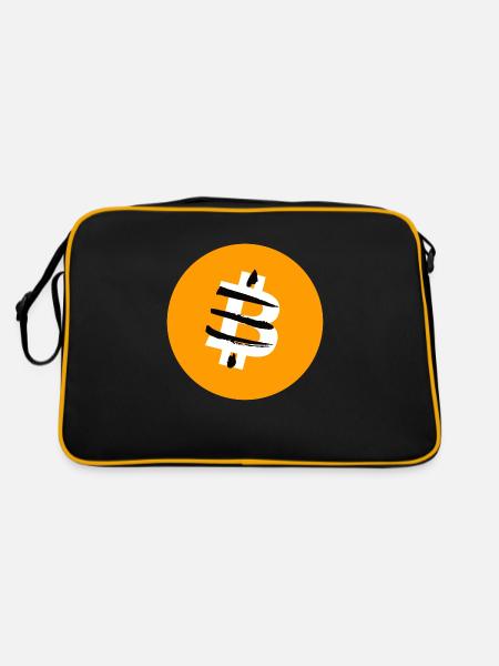 Retro X Bitcoin Crypto Satoshis Symbol 21 - Retro Bag - black/gold - Back