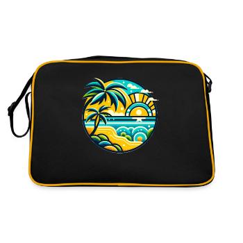 tropical paradise - Retro Tasche - Schwarz/Gold - Hinten