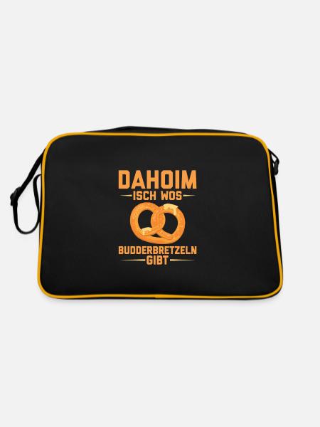 Butterbrezel - Retro Tasche - Schwarz/Gold - Hinten