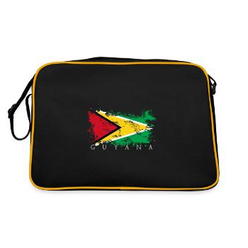 Drapeau de voyage Guyana Georgetown - Sac Retro - noir/or - Dos