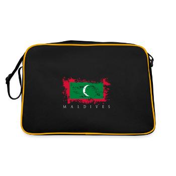 Maldives maldives asie drapeau drapeau tropiques voyage - Sac Retro - noir/or - Dos