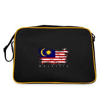 Malaysia Asia Flag Banner People State Country Pride - Retro Bag - black/gold - Back