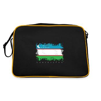 Drapeau de l'Ouzbékistan drapeau État de Tachkent Asie - Sac Retro - noir/or - Dos
