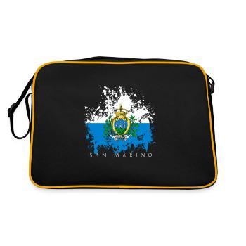 San Marino Europe flag flag people state city - Retro Bag - black/gold - Back