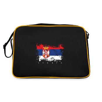 Serbia Serbia flag flag country people pride - Retro Bag - black/gold - Back