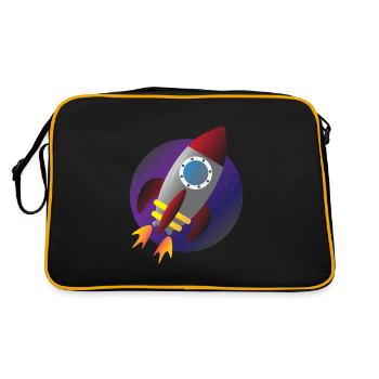 Fusée vaisseau spatial espace enfants enfants voyage dans l'espace - Sac Retro - noir/or - Dos