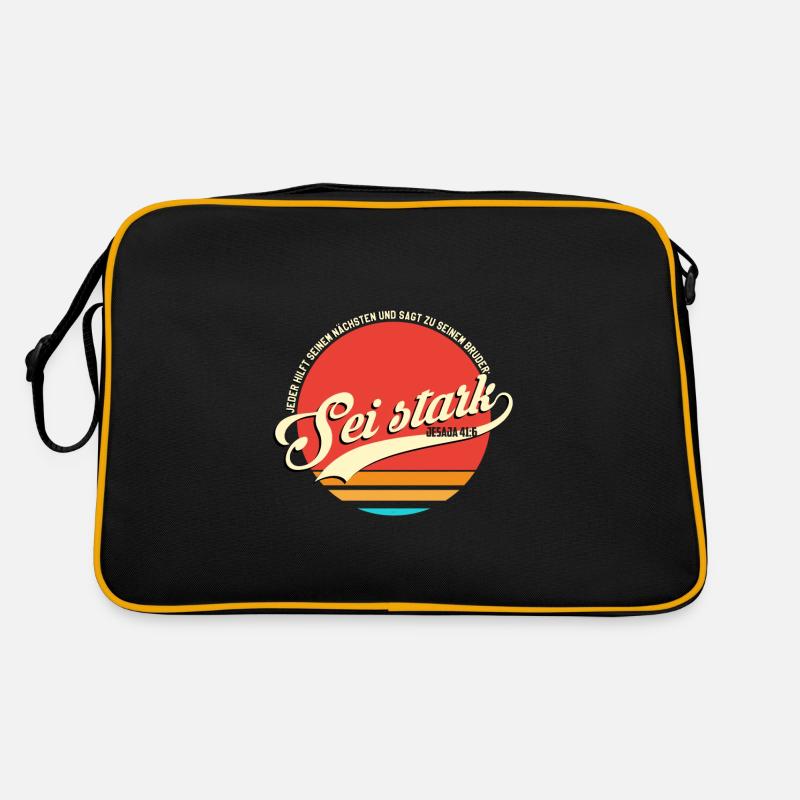 Bible Isaiah 41: 6 texts verses Vintage German - Retro Bag - black/gold