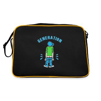 Generation Baggy Pants Tiefe Hose 80er 90er Retro - Retro Tasche - Schwarz/Gold - Hinten