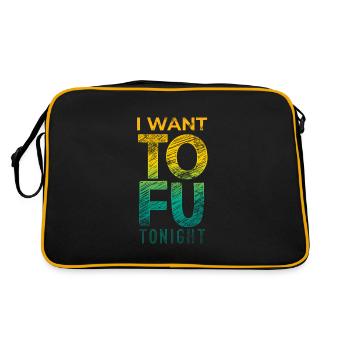 I want TO FU Tofu Tonight Funny sayings Vegan - Retro Bag - black/gold - Back