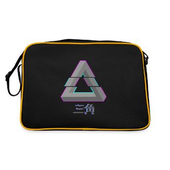 Penrose Triangle - Glitch Vaporwave - Retro Bag - black/gold - Back