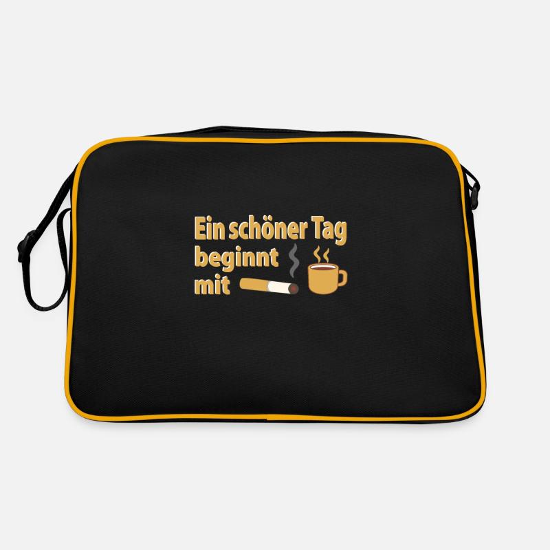 Ein schöner Tag beginnt mit Kaffee und Zigarette Retro Tasche