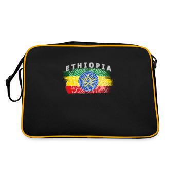 Ethiopia flag vintage gift - Retro Bag - black/gold - Back