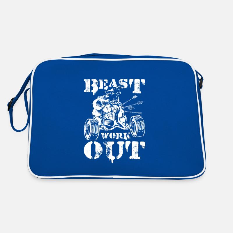 beast workout wolf Retro Tasche