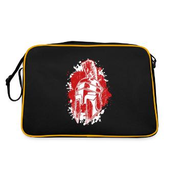 spartiate casque splatter sparta krieger - Sac Retro - noir/or - Dos