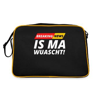 Is ma wuascht! Dialektspruch für "ist mir egal!" - Retro Tasche - Schwarz/Gold - Hinten