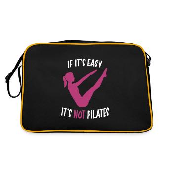 Pilates Sport Workout Funny - Retro Tasche - Schwarz/Gold - Hinten