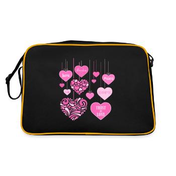 Hearts Bouquet - LOVE PEACE FREEDOM 2 - Retro Bag - black/gold - Back