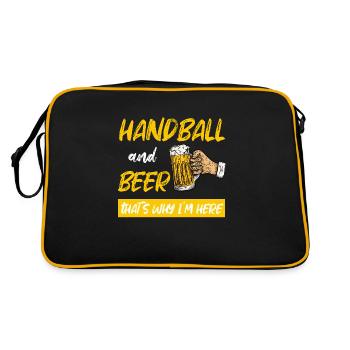handball beer - Retro Tasche - Schwarz/Gold - Hinten