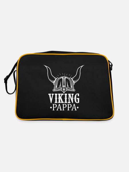 Viking Pappa Humor Dad Viking Scandinavia - Retro Bag - black/gold - Back