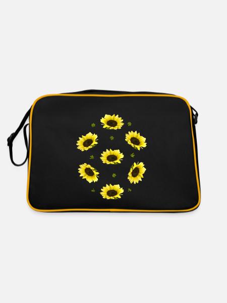 Sunflowers - Retro Bag - black/gold - Back