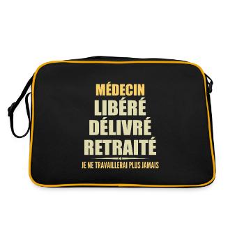 Médecin célèbre sa retraite avec humour cadeau - Sac Retro - noir/or - Dos
