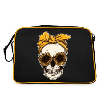 Foulard squelette crâne de tournesol Halloween - Sac Retro - noir/or - Dos