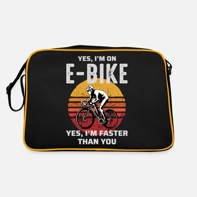 E-Bike Electric Bicycle Bike Cycling Biker Mtb Retro Bag