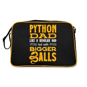 Banana Ball Python Herpetologist Python dad - Retro Bag - black/gold - Back
