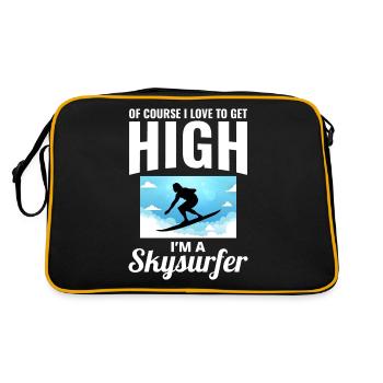 Skysurf Parachutisme Extreme Sport Skydiver Drôle - Sac Retro - noir/or - Dos