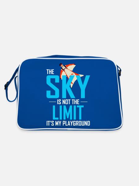 Wingsuit flying Base Jumping Skydiving Wingsuiting - Retro Bag - blue/white - Back