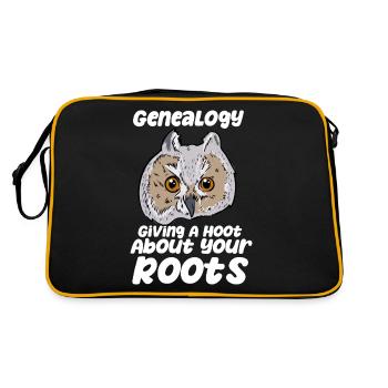 Genealogie, die sich um Ihre Wurzeln kümmert - Retro Tasche - Schwarz/Gold - Hinten