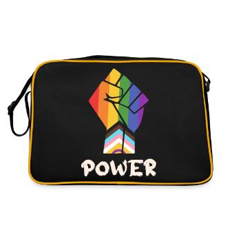Pride Progress Power Pride Faust für Equality - Retro Tasche - Schwarz/Gold - Hinten