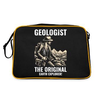 Geologe: Der ursprüngliche Erdforscher! Geologie - Retro Tasche - Schwarz/Gold - Hinten