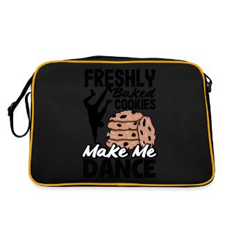 Freshly Baked Cookies Make Me Dance Joyful - Retro Tasche - Schwarz/Gold - Hinten