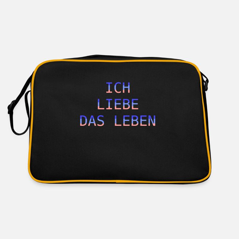 Ich liebe das Leben - Retro Tasche - Schwarz/Gold