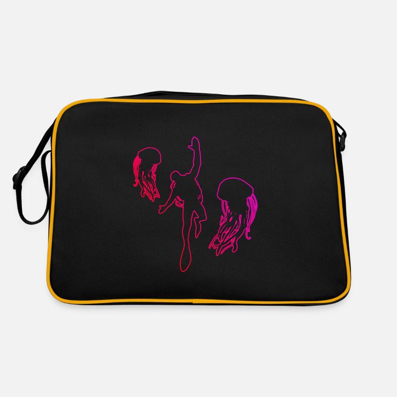 Divers Men Free Dive Diving Scuba Diver Retro Bag